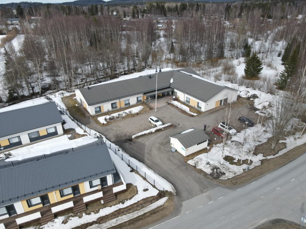 Onnikoti Martin rakennus kuvattuna ylhäältä