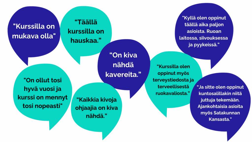 Kurssin käyneiden palautteita.